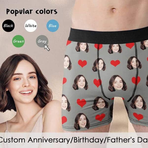 creative gifts for boyfriend: funny print face on underwear 