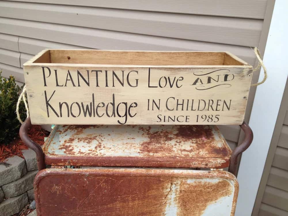planting love and knowledge in children planter box retirement gift