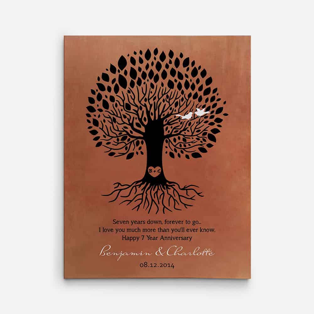 7 Year Anniversary Tree Custom Canvas Print