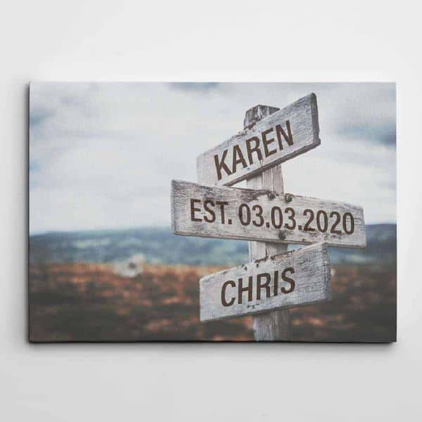 Personalized Street Sign Canvas Print -  best wedding gifts for friends