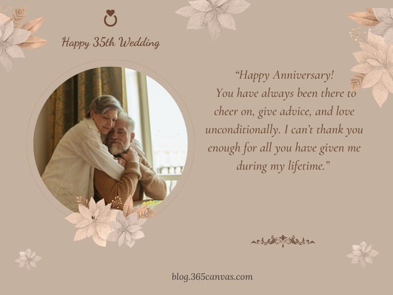 Sweet 35-Year Anniversary Wishes for Parent