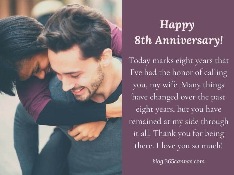 Sweet 8 year anniversary quotes for your Wife