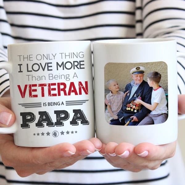 The Only Thing I Love More than Being a Veteran is Being a Papa Mug: gifts for soldiers