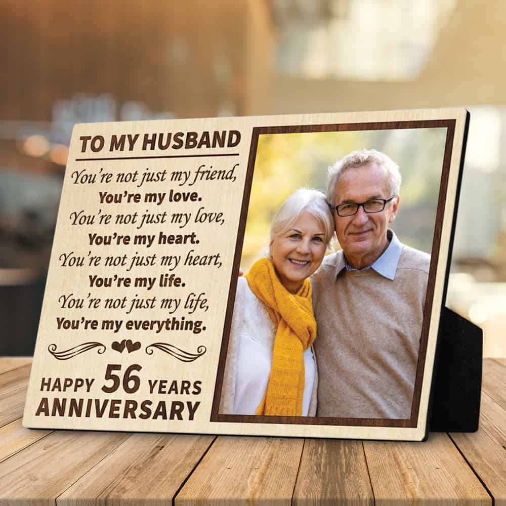 To My Husband 56th Anniversary Custom Desktop Plaque