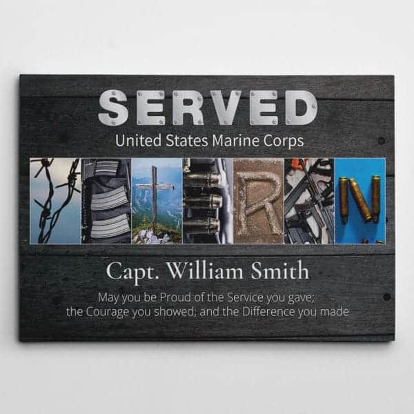 Veteran Letter Art Canvas: veteran gifts	