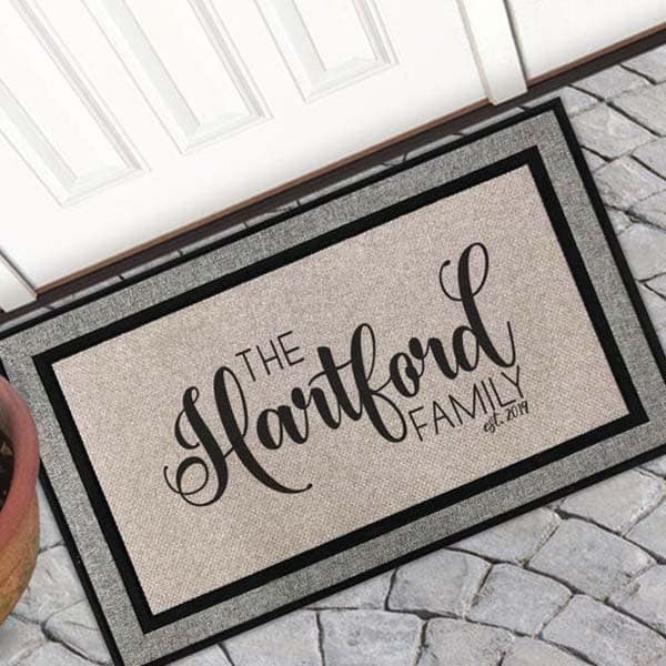 wedding welcome-home gifts for older couple: Doormat