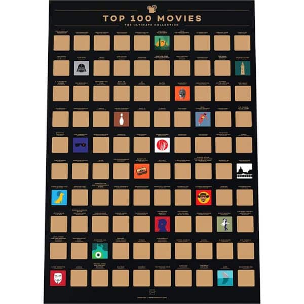100 Movies Scratch-Off Poster