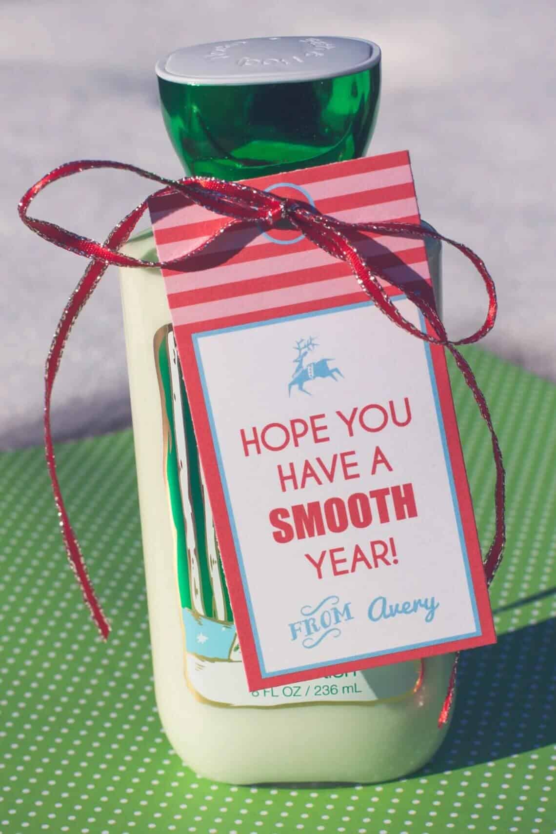 Christmas Lotion Bottle Gift Tag: holiday gifts for teachers