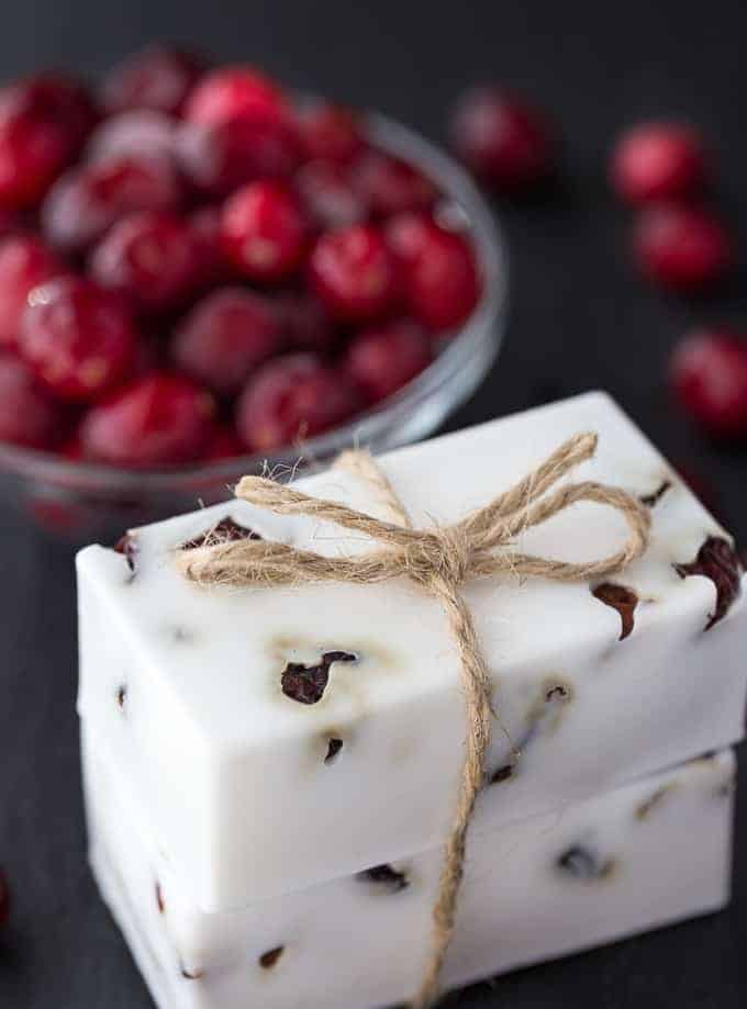 Cranberry Vanilla Shea Butter Soap: make it yourself christmas gift	
