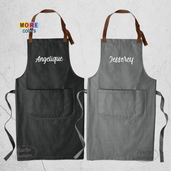 present gift for parents: Embroidered Apron