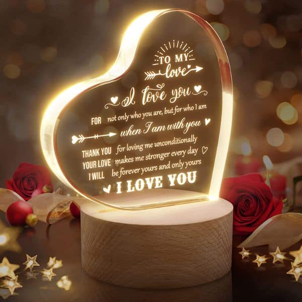 Engraved Night Light - Acrylic Keepsake for Husband