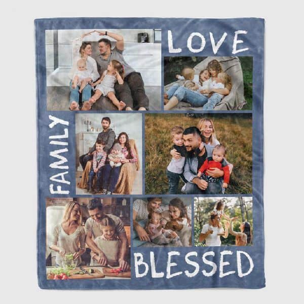 Family Love Blessed Custom Blanket - personalized gifts for husband for anniversary