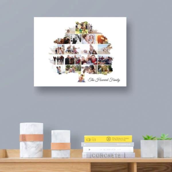 Family Christmas Gifts: Family Tree Photo Collage Custom Canvas Print