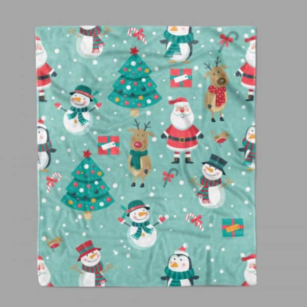 Holiday Christmas Snowman Throw Blanket