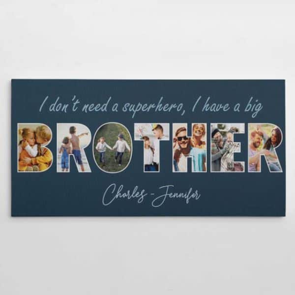 Christmas gifts for brother: Letter Photo Collage Canvas