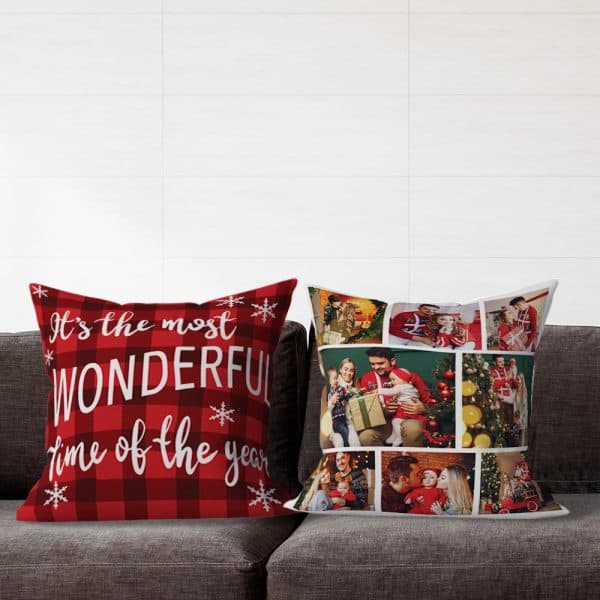 Xmas Gifts for Boyfriend Custom Photo Collage Pillow