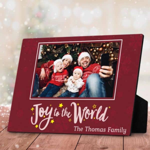 Joy To The World Christmas Photo Desktop Plaque
