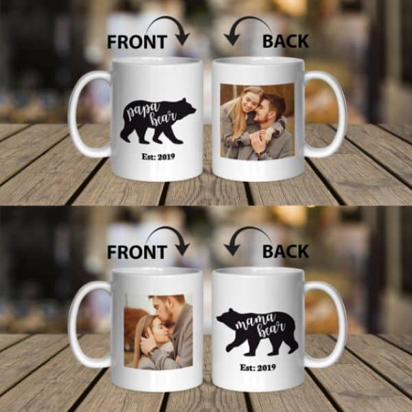 “Mama Bear, Papa Bear” Custom Couples Coffee Mugs