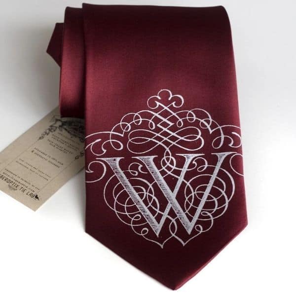Monogrammed Initial Necktie - gifts for men personalized