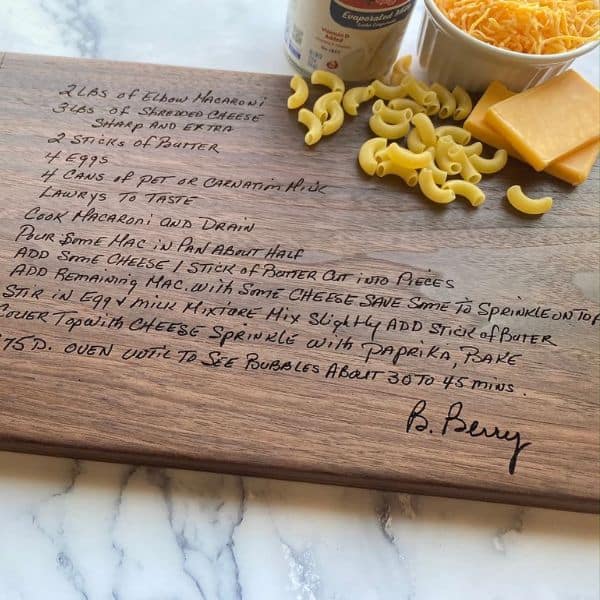 Personalized Cutting Board with Recipe Engraved
