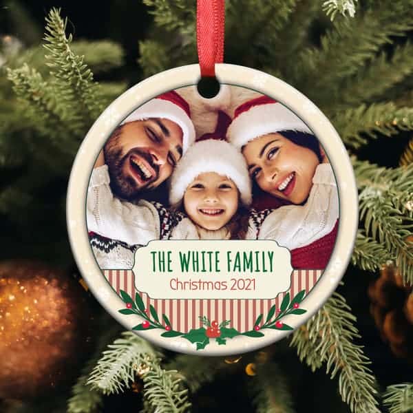 Personalized Family Photo Ornament Sentimental Xmas Gifts for Son