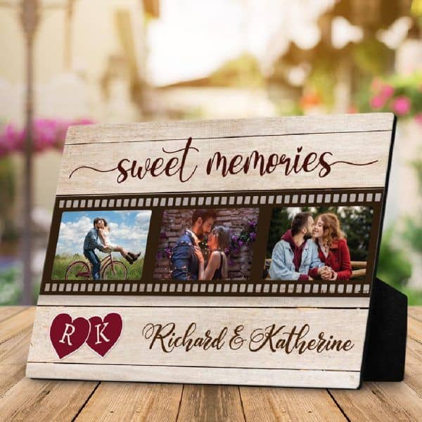“Sweet Memories” Personalized Photo Plaque - first christmas together gift