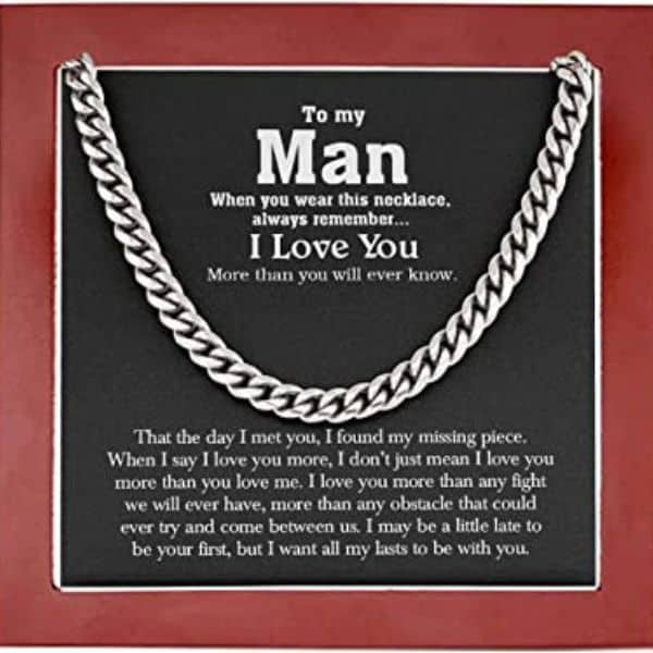 To My Man Necklace - personalized gift for hubby