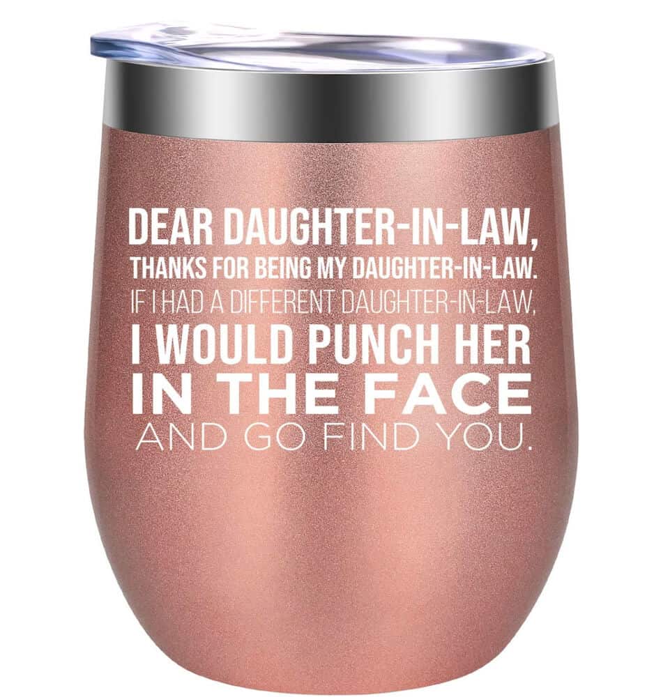 dear my daughter in law funny wine tumbler