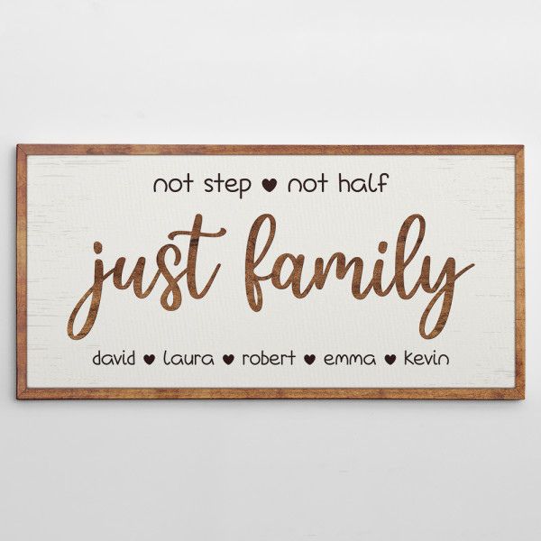 Christmas gift for stepmom: Not Step Not Half Just Family Custom Canvas Print