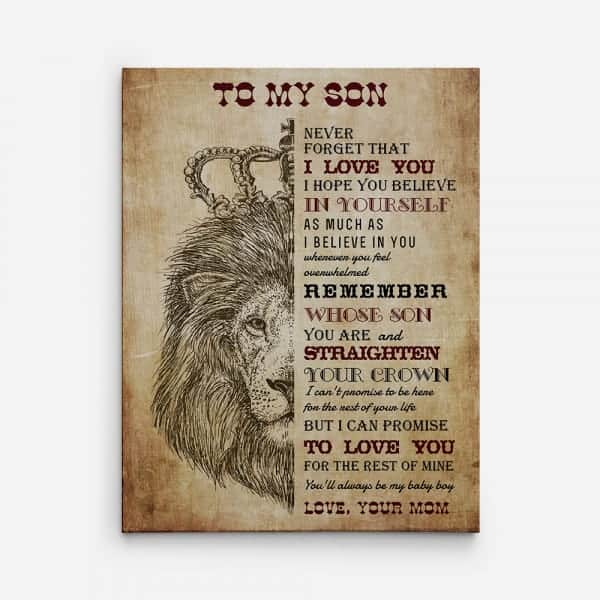 To My Son Never Forget That I Love You Canvas Print