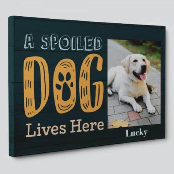 A Spoiled Dog Lives Here Custom Canvas Print