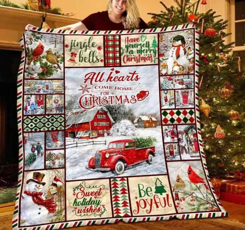 All Hearts Come Home For Christmas Blanket: gift ideas for husbands