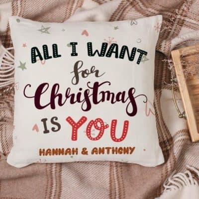 46 Best Christmas Gifts For Your Girlfriend 2022 365Canvas Blog   All I Want For Christmas Is You Custom Pillow 400x400 