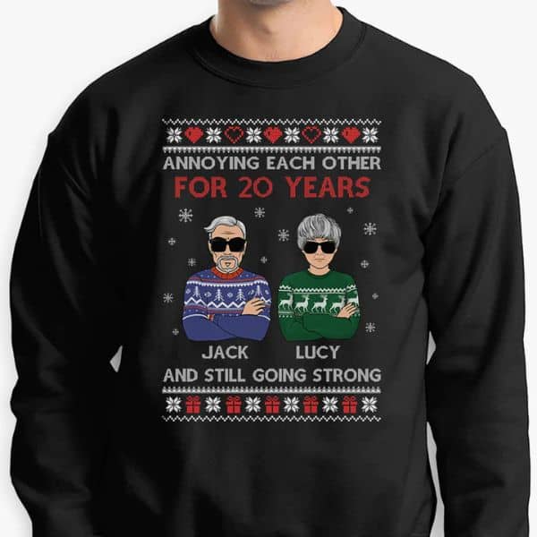 Christmas gifts for older couples: Custom Couples Sweaters