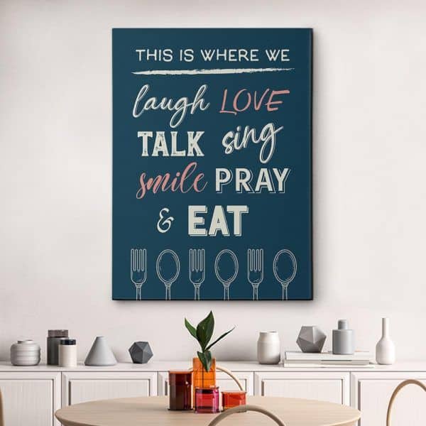 Christmas gifts for married couples: Dinning Room Sign Canvas