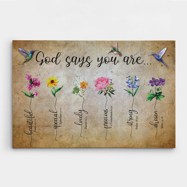 good christmas gifts for teenage daughter: God Says You Are Flowers Wall Art