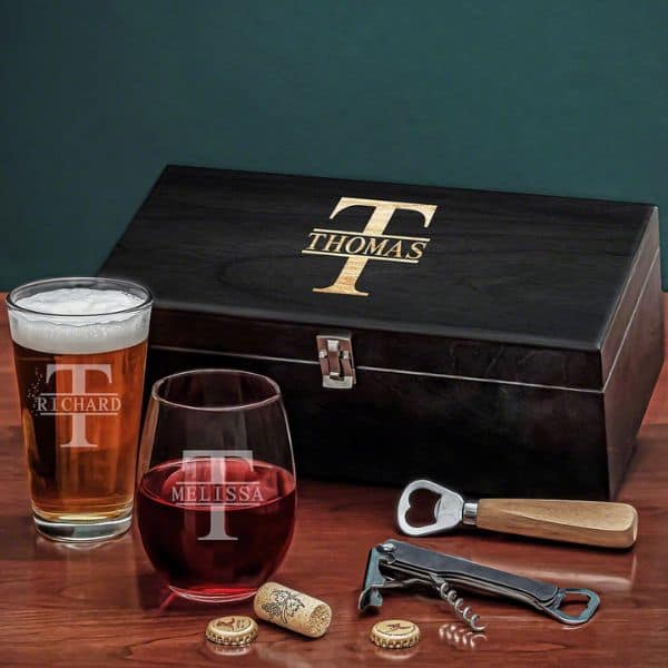 cool Christmas gifts for couples: His and Hers Gift Box Wine Set