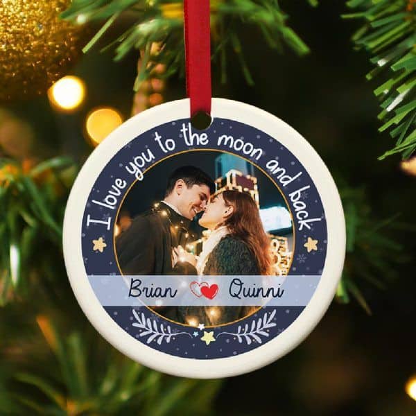 I Love You To The Moon And Back Custom Photo Ornament - sentimental christmas gifts for girlfriend