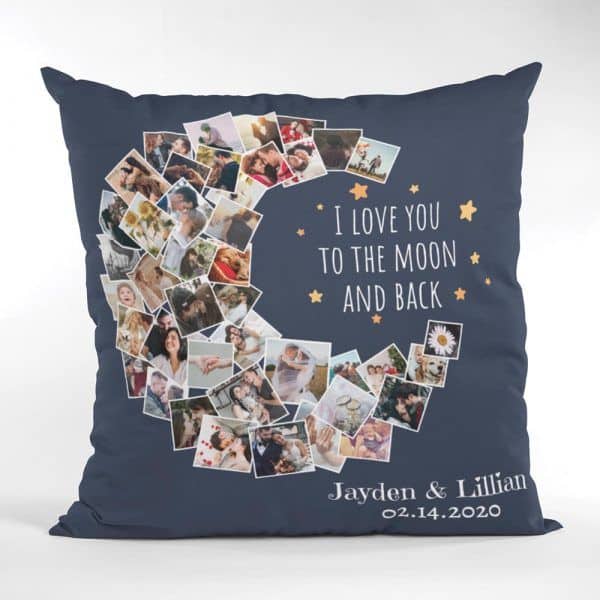 I Love You To The Moon And Back Photo Collage Pillow - perfect christmas gift for girlfriend