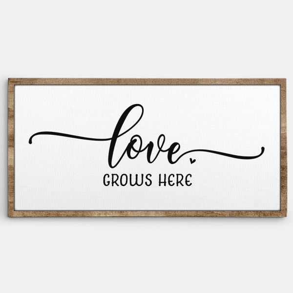 Christmas gifts for couples who have everything: Love Grows Here Canvas Print