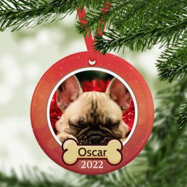 personalized dog photo ornament
