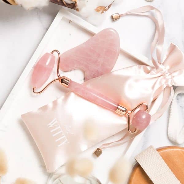 christmas gifts for daughter in their 20s: Rose Quartz Roller and Gua Sha Set