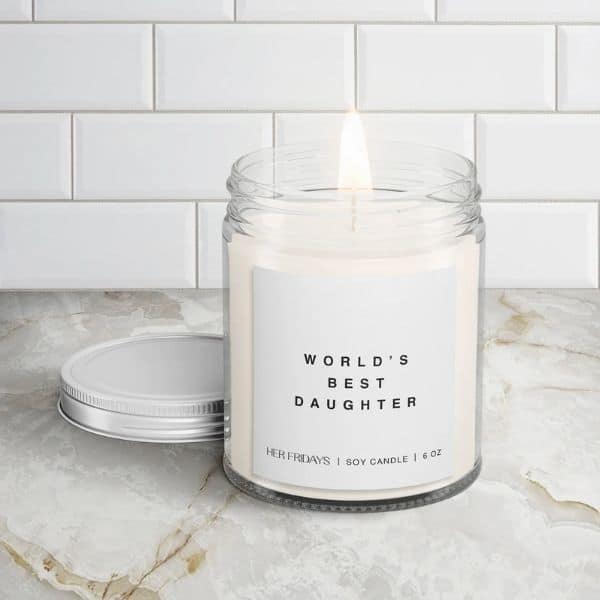 best daughter gifts for Christmas: World's Best Daughter Candle