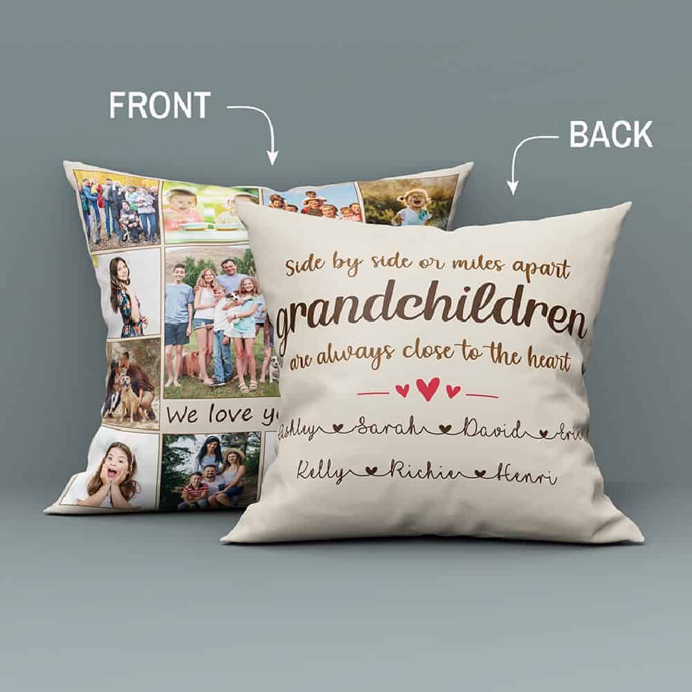 Custom Photo Collage Pillow - Christmas Gift Ideas For Grandpa