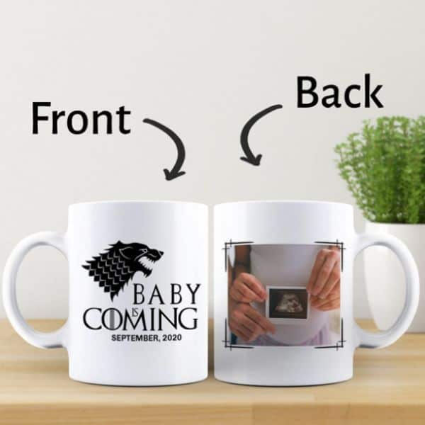 “Baby Is Coming” Custom Photo Mug