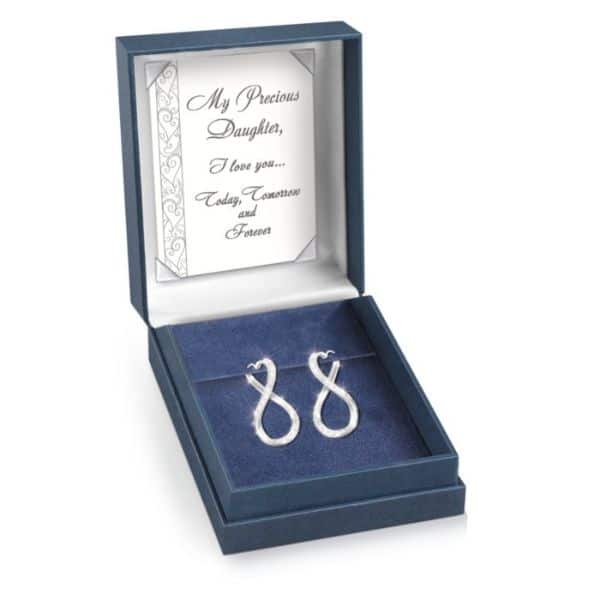 what to get daughter for valentines day: Forever My Daughter Engraved Earrings