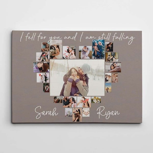 personalized valentines day gifts for him: Custom Photo Collage Canvas Print