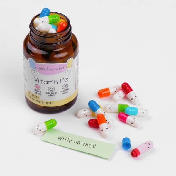 long distance valentines day gifts: Love Messages on a Pill Capsule
