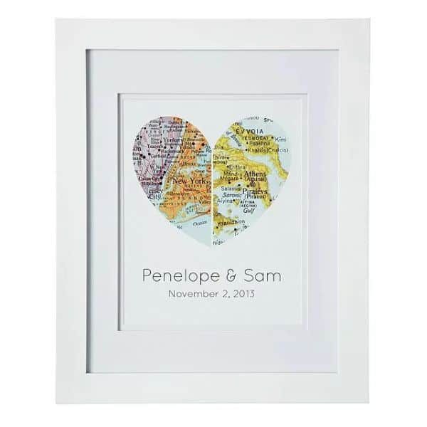 long distance valentines day gifts: Map of Our Hearts