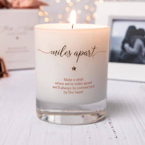 best long distance valentines day gifts: Miles Apart Candle